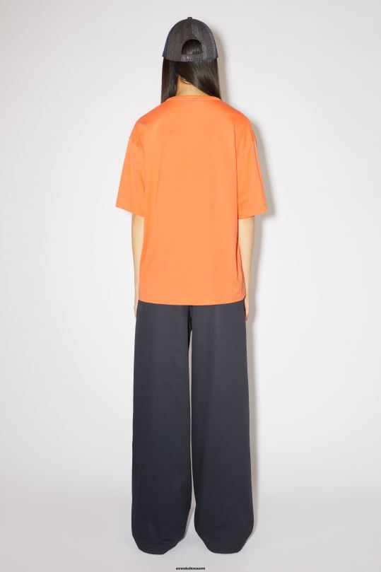 Acne Studios vaatteet mandariini appelsiini 0VF2B384 pyöreä kaula-aukkoinen t-paita - rento istuvuus unisex