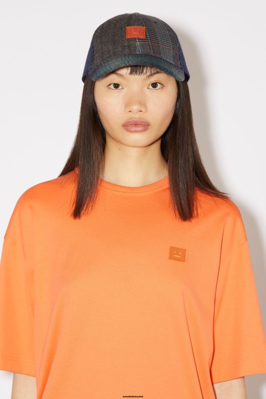 Acne Studios vaatteet mandariini appelsiini 0VF2B384 pyöreä kaula-aukkoinen t-paita - rento istuvuus unisex