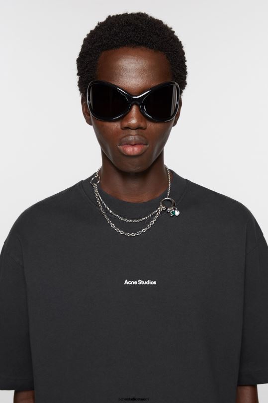 Acne Studios vaatteet musta 0VF2B1018 logollinen t-paita
