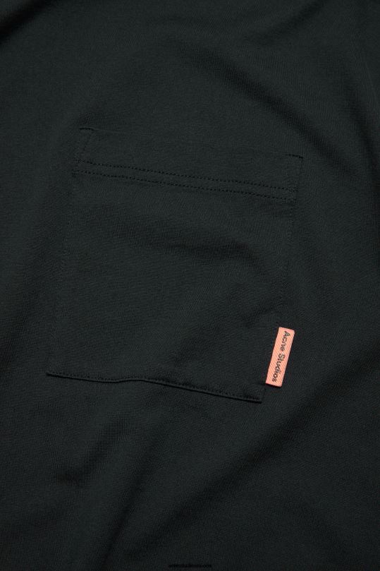 Acne Studios vaatteet musta 0VF2B1019 pyöreäkauluksinen t-paita - rento istuvuus