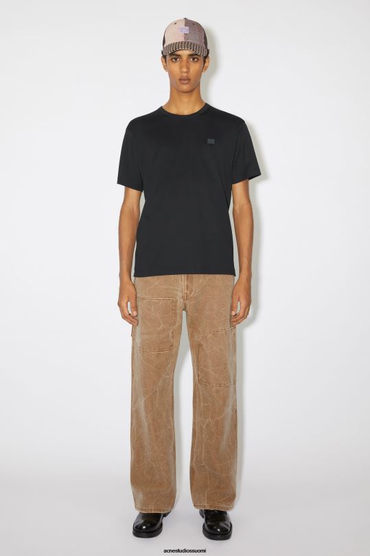 Acne Studios vaatteet musta 0VF2B1024 pyöreä kaula-aukkoinen t-paita - normaali istuvuus unisex