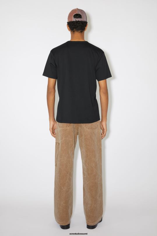 Acne Studios vaatteet musta 0VF2B1024 pyöreä kaula-aukkoinen t-paita - normaali istuvuus unisex