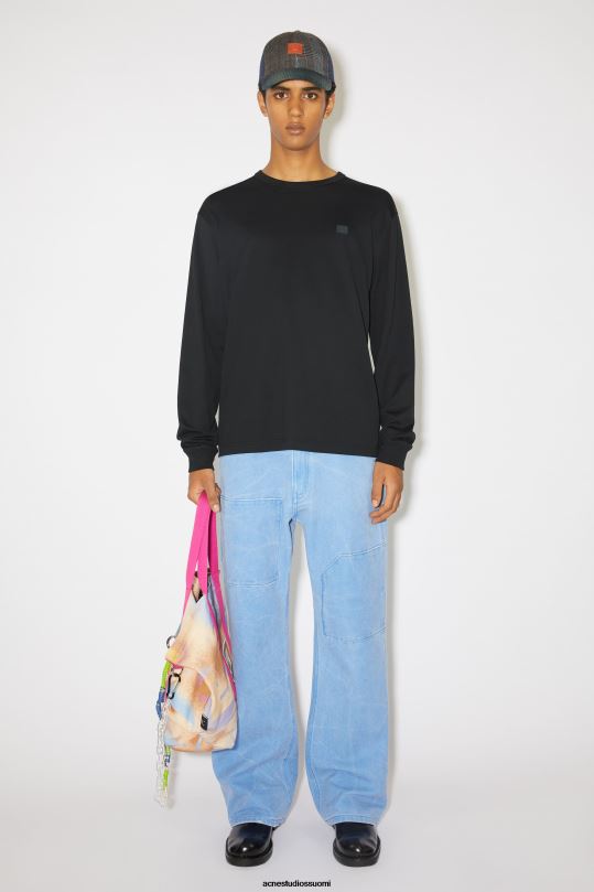 Acne Studios vaatteet musta 0VF2B1026 pitkähihainen t-paita - normaali istuvuus unisex