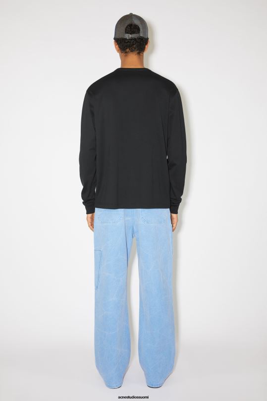 Acne Studios vaatteet musta 0VF2B1026 pitkähihainen t-paita - normaali istuvuus unisex