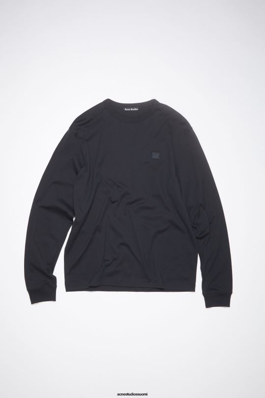 Acne Studios vaatteet musta 0VF2B1026 pitkähihainen t-paita - normaali istuvuus unisex