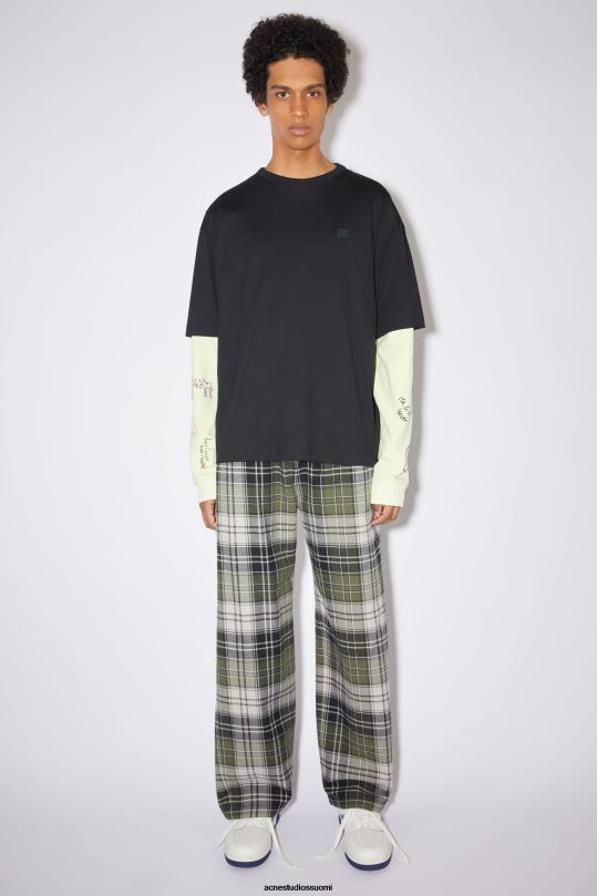 Acne Studios vaatteet musta 0VF2B1031 pyöreä kaula-aukkoinen t-paita - rento istuvuus unisex