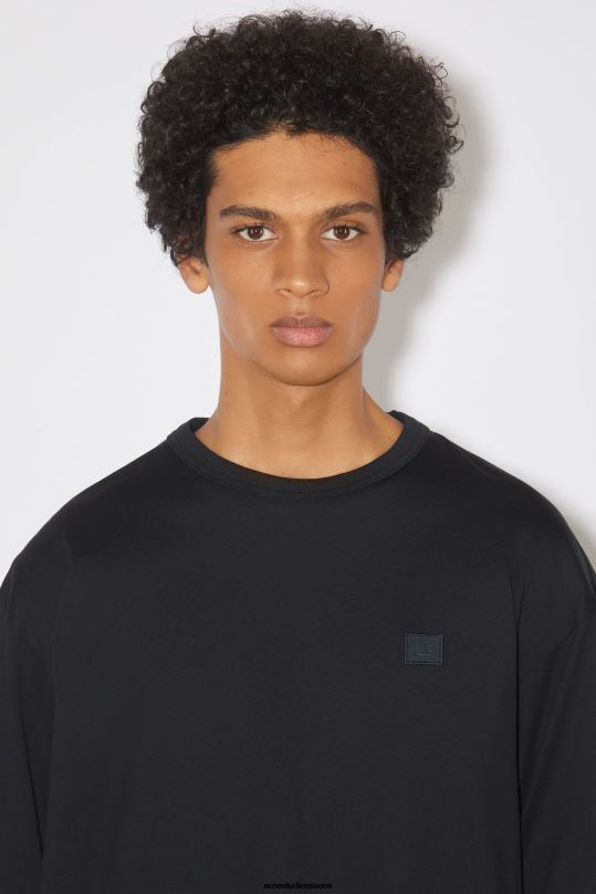 Acne Studios vaatteet musta 0VF2B1031 pyöreä kaula-aukkoinen t-paita - rento istuvuus unisex