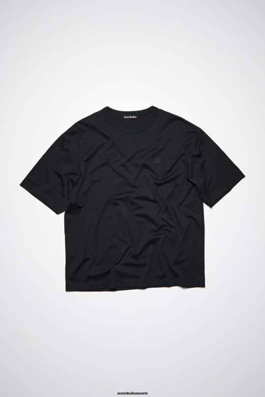 Acne Studios vaatteet musta 0VF2B1031 pyöreä kaula-aukkoinen t-paita - rento istuvuus unisex