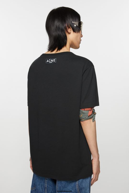 Acne Studios vaatteet musta 0VF2B1086 painettu t-paita