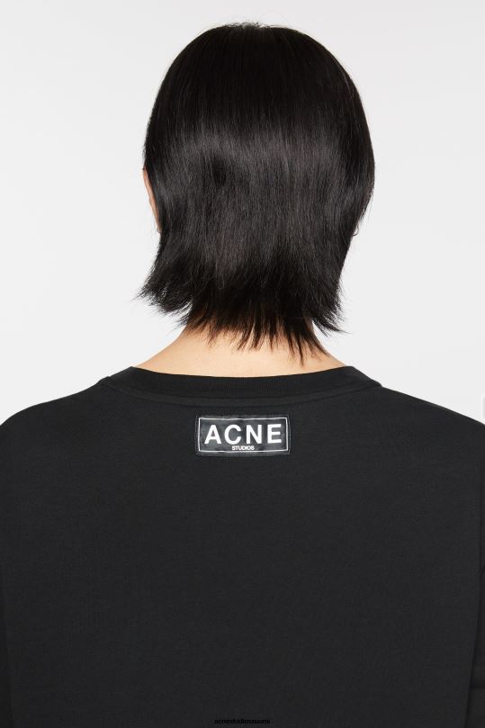 Acne Studios vaatteet musta 0VF2B1086 painettu t-paita