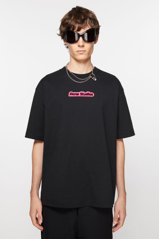 Acne Studios vaatteet musta 0VF2B1088 t-paidan logo