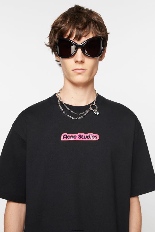 Acne Studios vaatteet musta 0VF2B1088 t-paidan logo