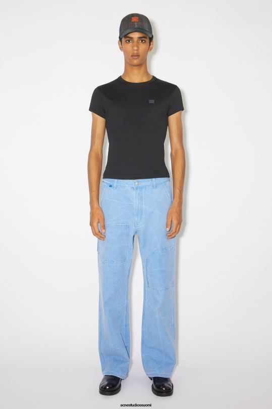 Acne Studios vaatteet musta 0VF2B1142 pyöreäkauluksinen t-paita - istuva unisex