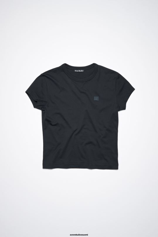 Acne Studios vaatteet musta 0VF2B1142 pyöreäkauluksinen t-paita - istuva unisex