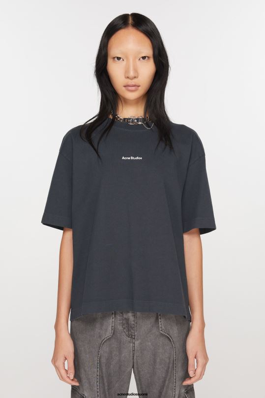 Acne Studios vaatteet musta 0VF2B202 logollinen t-paita