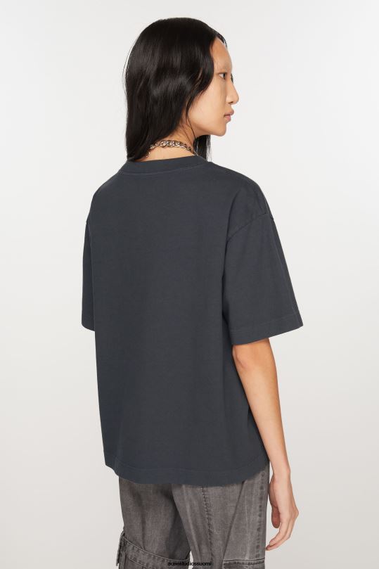 Acne Studios vaatteet musta 0VF2B202 logollinen t-paita