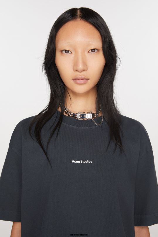 Acne Studios vaatteet musta 0VF2B202 logollinen t-paita