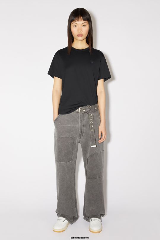 Acne Studios vaatteet musta 0VF2B207 pyöreä kaula-aukkoinen t-paita - normaali istuvuus unisex