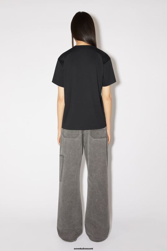 Acne Studios vaatteet musta 0VF2B207 pyöreä kaula-aukkoinen t-paita - normaali istuvuus unisex