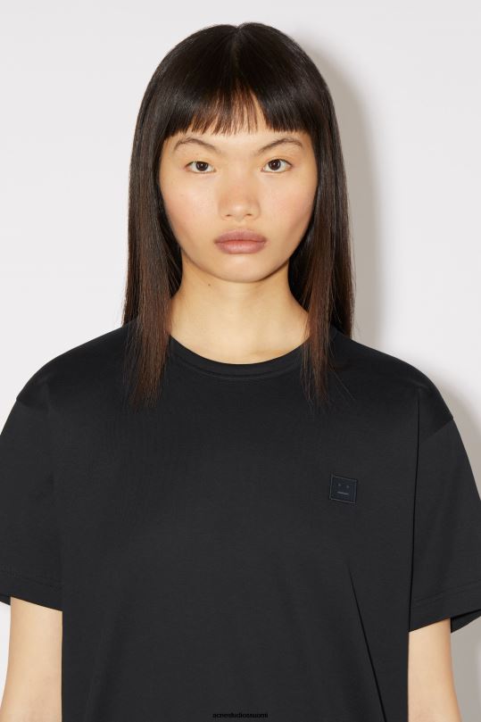 Acne Studios vaatteet musta 0VF2B207 pyöreä kaula-aukkoinen t-paita - normaali istuvuus unisex