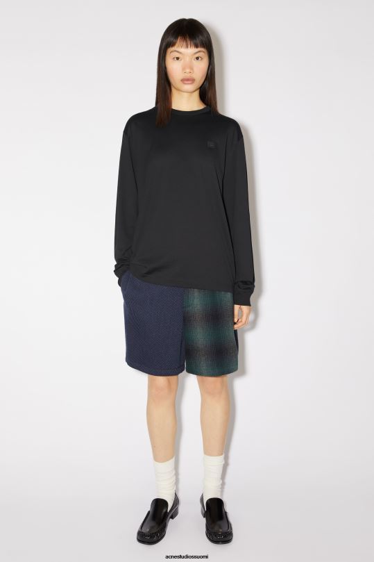 Acne Studios vaatteet musta 0VF2B209 pitkähihainen t-paita - normaali istuvuus unisex