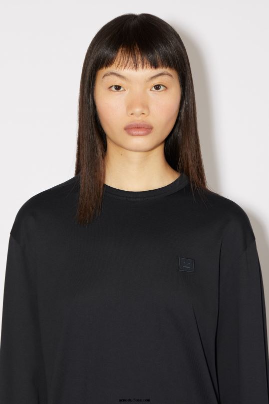 Acne Studios vaatteet musta 0VF2B209 pitkähihainen t-paita - normaali istuvuus unisex