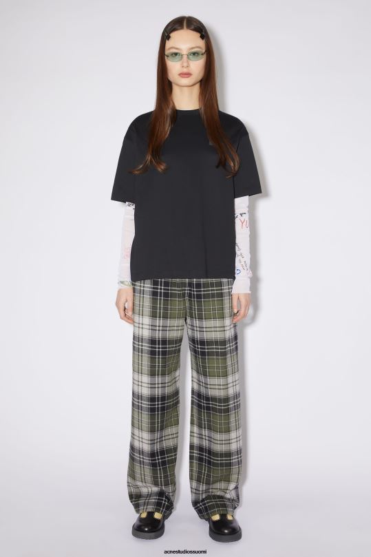 Acne Studios vaatteet musta 0VF2B216 pyöreä kaula-aukkoinen t-paita - rento istuvuus unisex