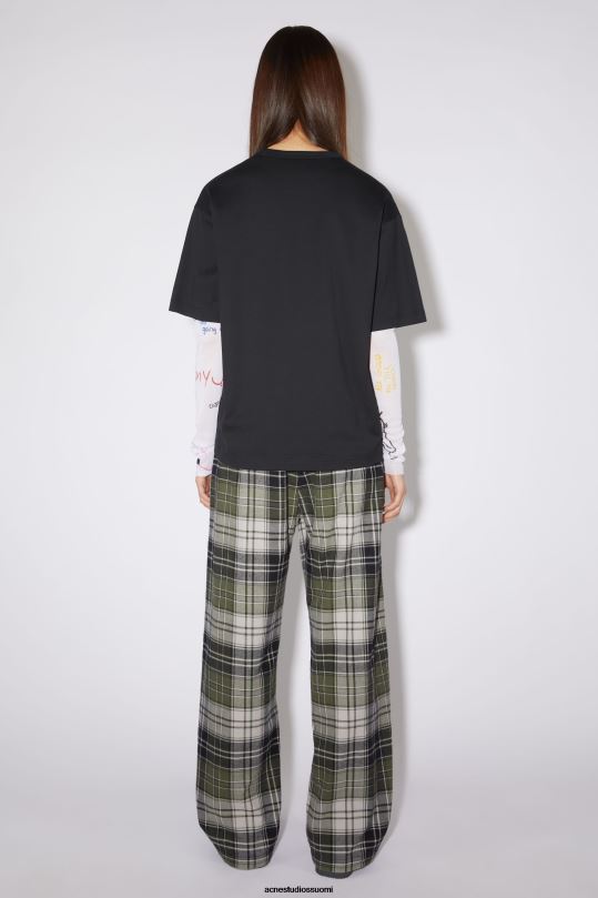 Acne Studios vaatteet musta 0VF2B216 pyöreä kaula-aukkoinen t-paita - rento istuvuus unisex