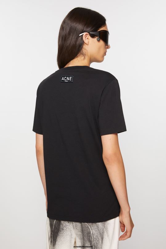 Acne Studios vaatteet musta 0VF2B357 painettu t-paita