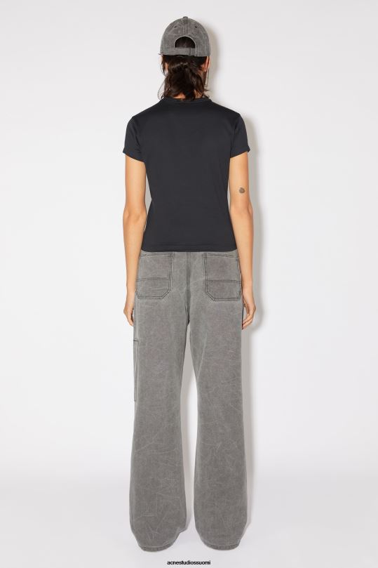 Acne Studios vaatteet musta 0VF2B396 pyöreäkauluksinen t-paita - istuva unisex