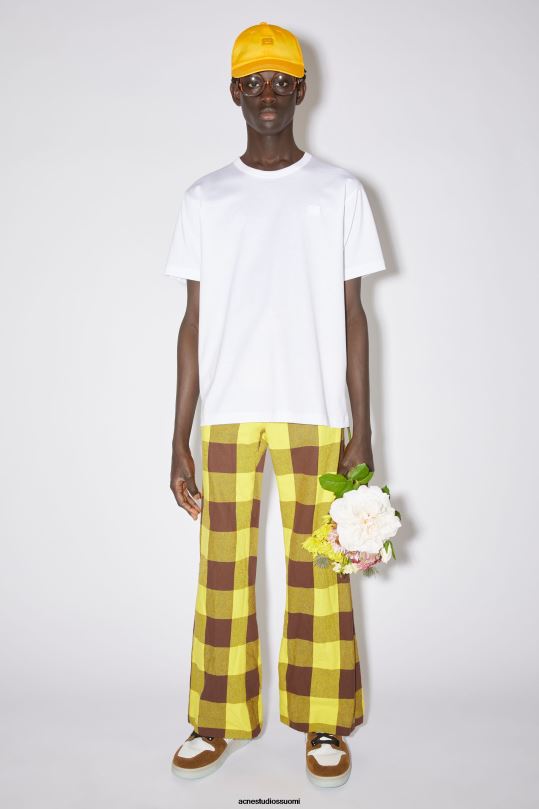 Acne Studios vaatteet optinen valkoinen 0VF2B1011 pyöreäkauluksinen t-paita - normaali istuvuus unisex