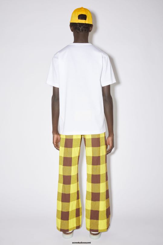 Acne Studios vaatteet optinen valkoinen 0VF2B1011 pyöreäkauluksinen t-paita - normaali istuvuus unisex