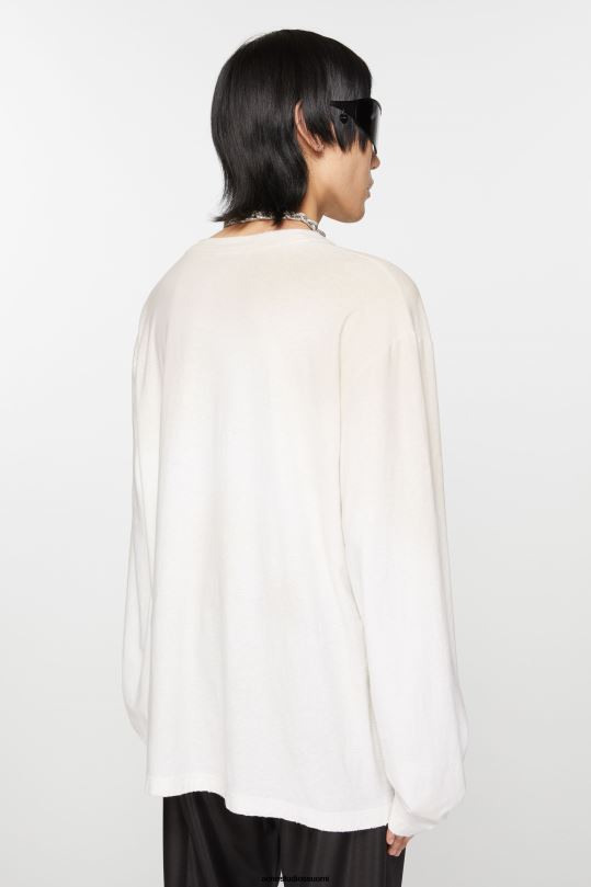 Acne Studios vaatteet optinen valkoinen 0VF2B1015 logollinen t-paita - rento istuvuus