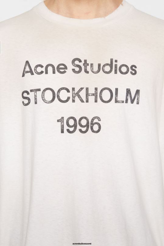 Acne Studios vaatteet optinen valkoinen 0VF2B1015 logollinen t-paita - rento istuvuus