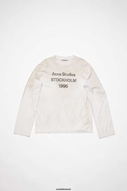 Acne Studios vaatteet optinen valkoinen 0VF2B1015 logollinen t-paita - rento istuvuus