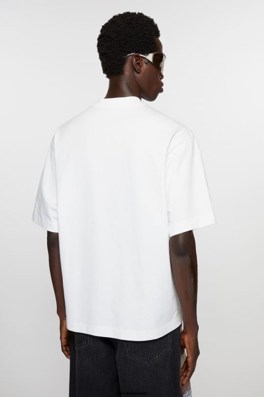 Acne Studios vaatteet optinen valkoinen 0VF2B1017 logollinen t-paita