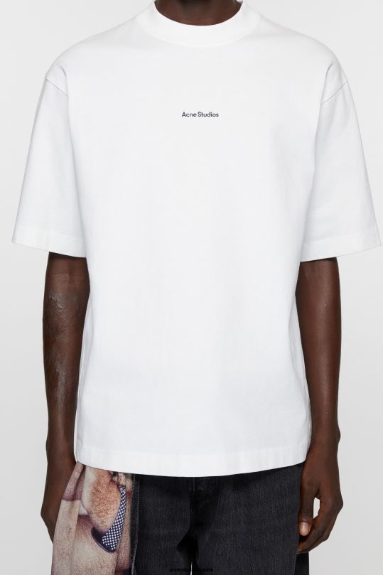 Acne Studios vaatteet optinen valkoinen 0VF2B1017 logollinen t-paita