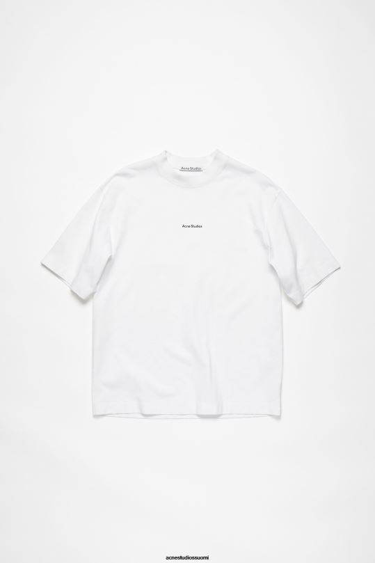Acne Studios vaatteet optinen valkoinen 0VF2B1017 logollinen t-paita