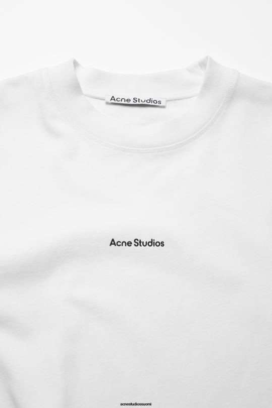 Acne Studios vaatteet optinen valkoinen 0VF2B1022 logollinen pitkähihainen t-paita