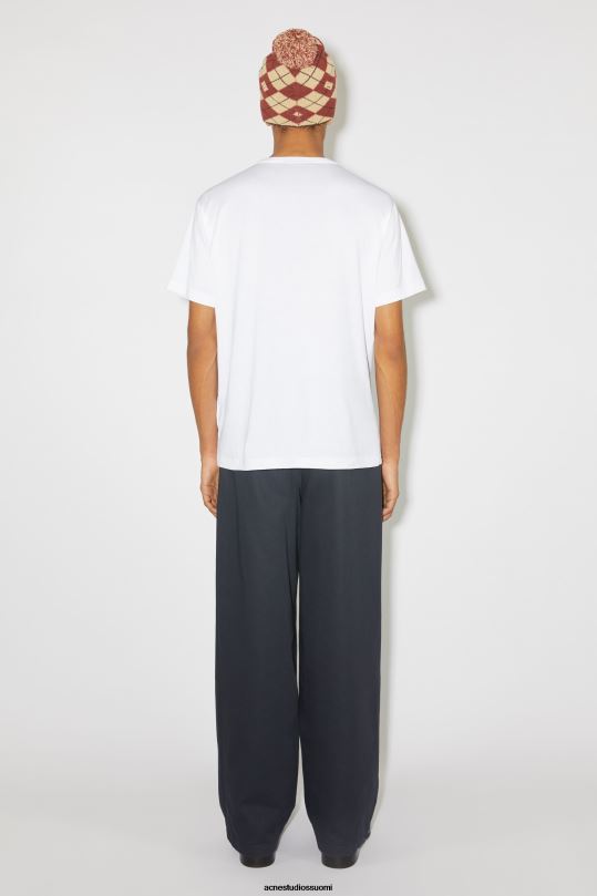 Acne Studios vaatteet optinen valkoinen 0VF2B1023 pyöreä kaula-aukkoinen t-paita - normaali istuvuus unisex
