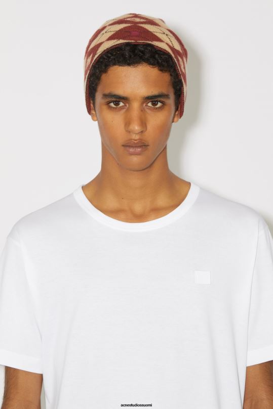 Acne Studios vaatteet optinen valkoinen 0VF2B1023 pyöreä kaula-aukkoinen t-paita - normaali istuvuus unisex