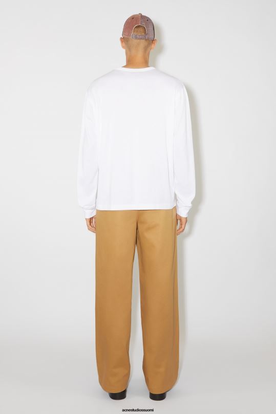 Acne Studios vaatteet optinen valkoinen 0VF2B1025 pitkähihainen t-paita - normaali istuvuus unisex