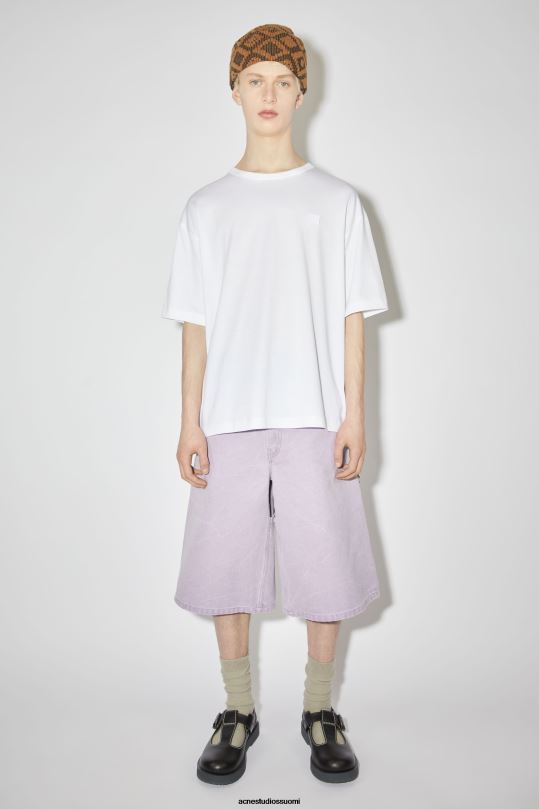 Acne Studios vaatteet optinen valkoinen 0VF2B1029 pyöreä kaula-aukkoinen t-paita - rento istuvuus unisex