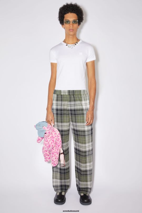 Acne Studios vaatteet optinen valkoinen 0VF2B1030 pyöreäkauluksinen t-paita - istuva unisex