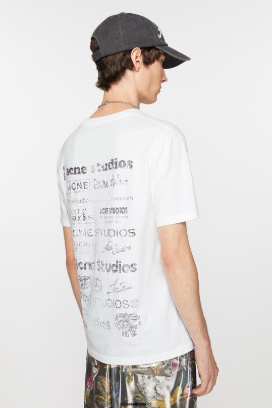 Acne Studios vaatteet optinen valkoinen 0VF2B1115 logollinen t-paita - rento istuvuus