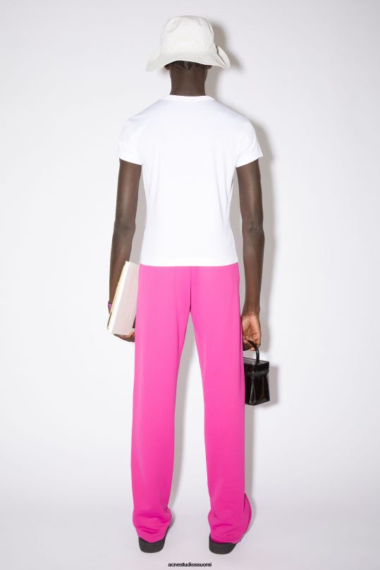 Acne Studios vaatteet optinen valkoinen 0VF2B1186 pyöreäkauluksinen t-paita - istuva unisex