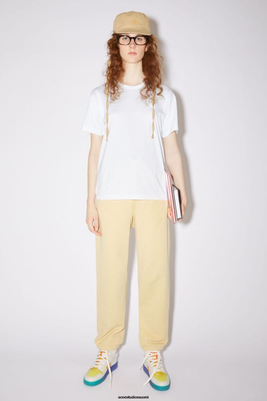 Acne Studios vaatteet optinen valkoinen 0VF2B194 pyöreäkauluksinen t-paita - normaali istuvuus unisex