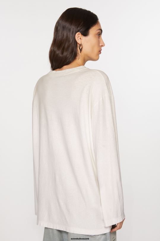 Acne Studios vaatteet optinen valkoinen 0VF2B199 logollinen t-paita - rento istuvuus
