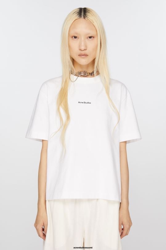 Acne Studios vaatteet optinen valkoinen 0VF2B201 logollinen t-paita