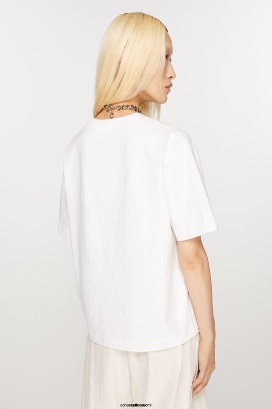 Acne Studios vaatteet optinen valkoinen 0VF2B201 logollinen t-paita
